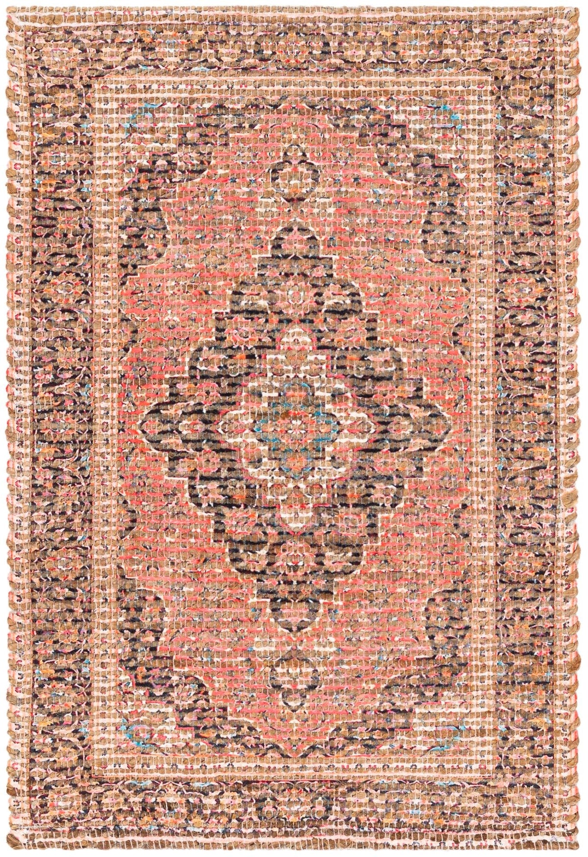 Desert Weave Jute Collection Area Rug -  Chihuahuan Rectangle Red Main