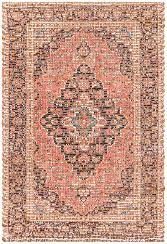 Desert Weave Jute Collection Area Rug -  Chihuahuan Rectangle Red Main