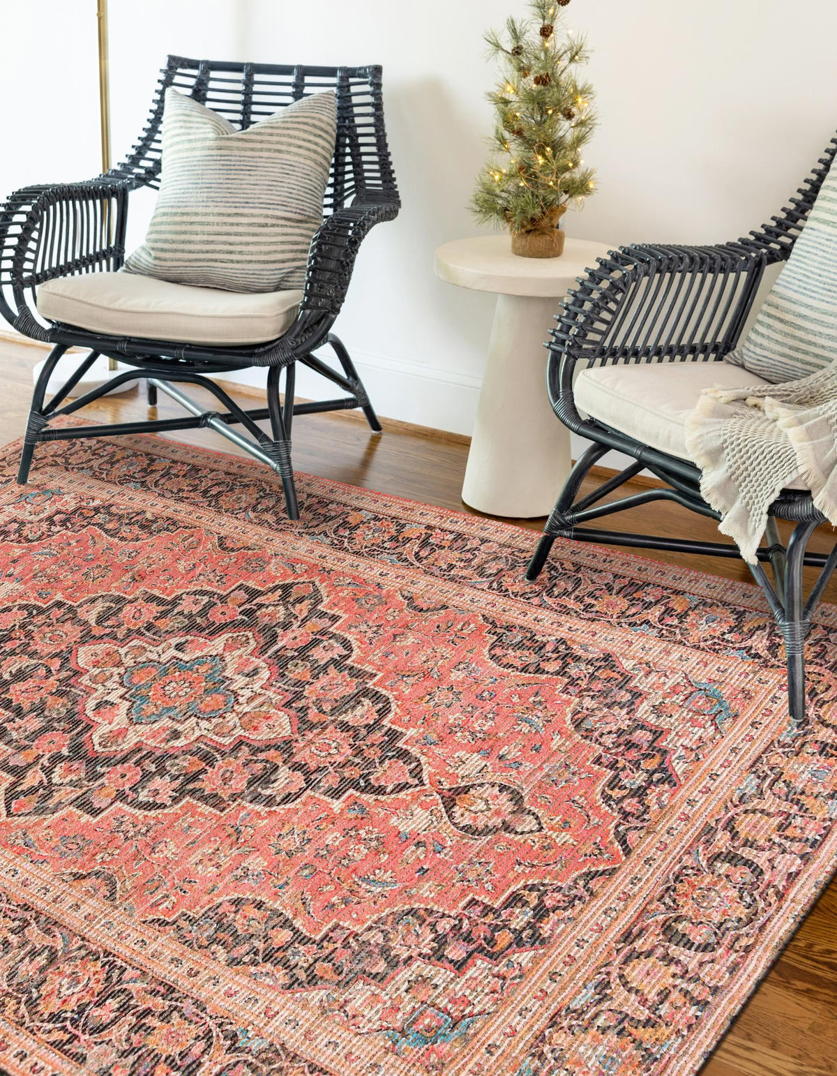 Desert Weave Jute Collection Area Rug -  Chihuahuan Rectangle Red  lifestyle 3