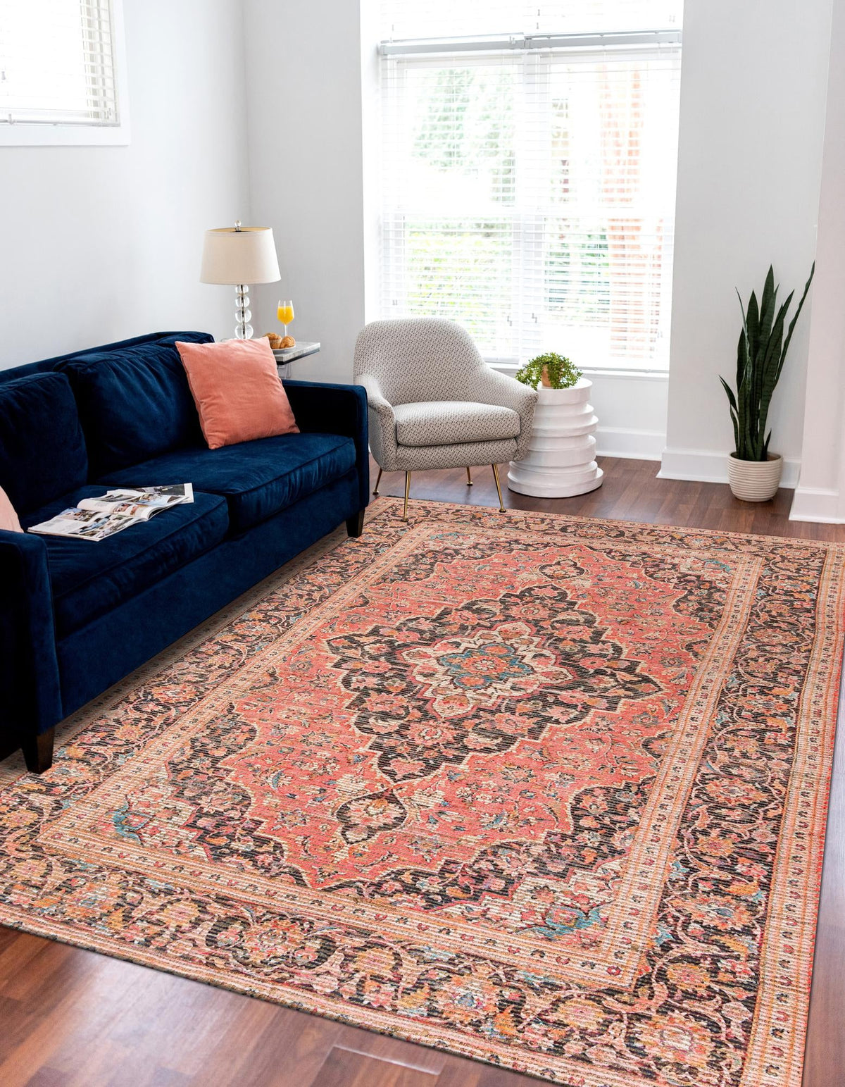 Desert Weave Jute Collection Area Rug -  Chihuahuan Rectangle Red  lifestyle 4