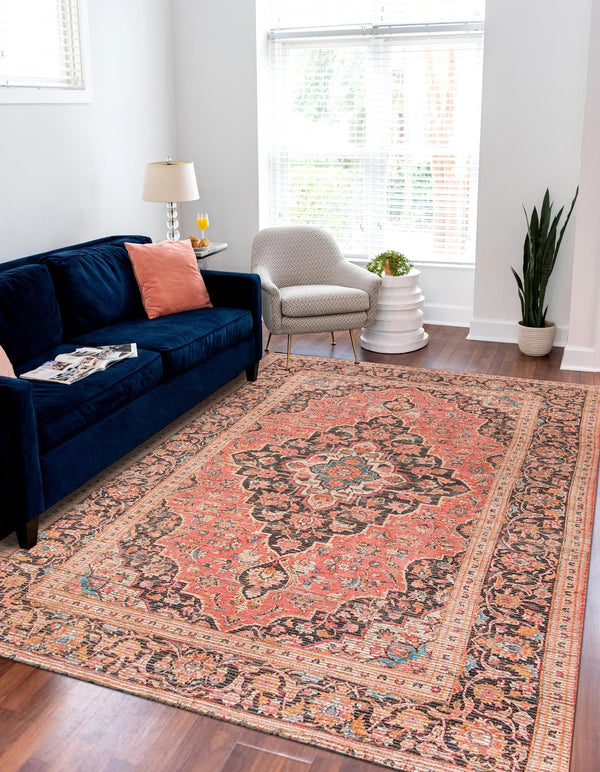 Desert Weave Jute Collection Area Rug -  Chihuahuan Rectangle Red  lifestyle 4