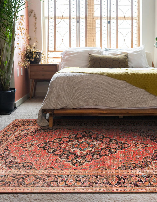 Desert Weave Jute Collection Area Rug -  Chihuahuan Rectangle Red  lifestyle 8
