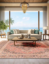 Desert Weave Jute Collection Area Rug -  Chihuahuan Square Red  lifestyle 33