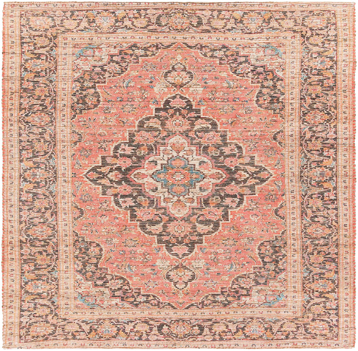 Desert Weave Jute Collection Area Rug -  Chihuahuan Square Red  lifestyle 23