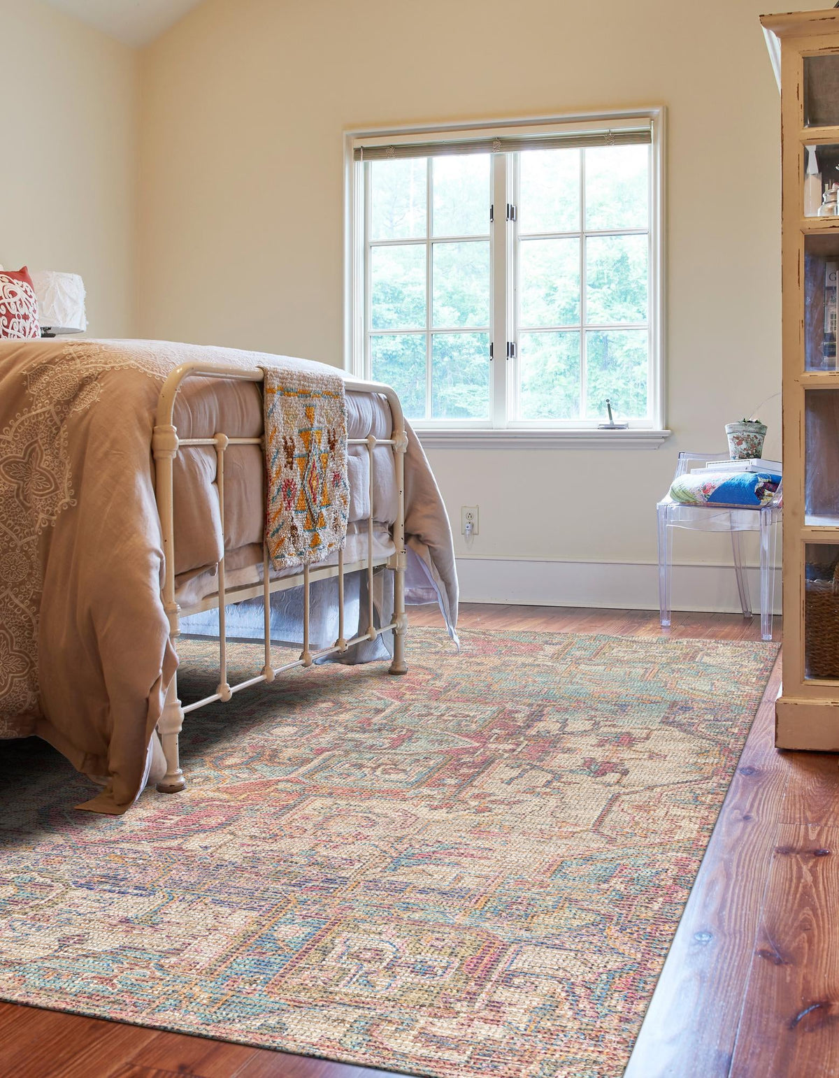 Desert Weave Jute Collection Area Rug -  Karoo Rectangle Antique Red and Blue  lifestyle 4