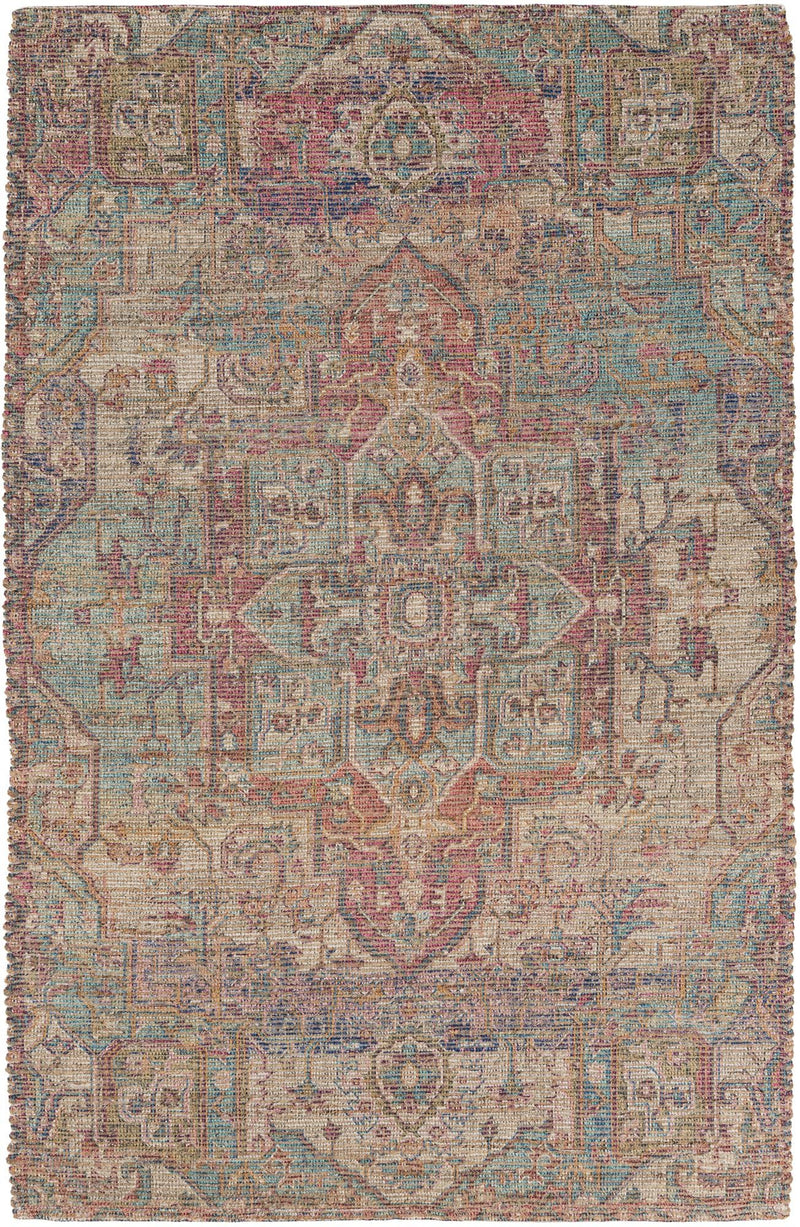 Savannah Threads Collection Area Rug -  Karoo Rectangle Antique Red and Blue  lifestyle 2