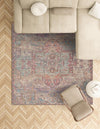Savannah Threads Collection Area Rug -  Karoo Square Antique Red and Blue  lifestyle 47
