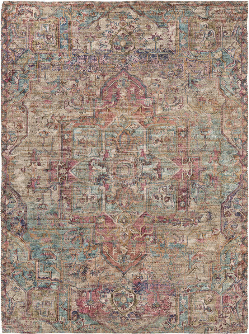 Savannah Threads Collection Area Rug -  Karoo Rectangle Antique Red and Blue  lifestyle 3