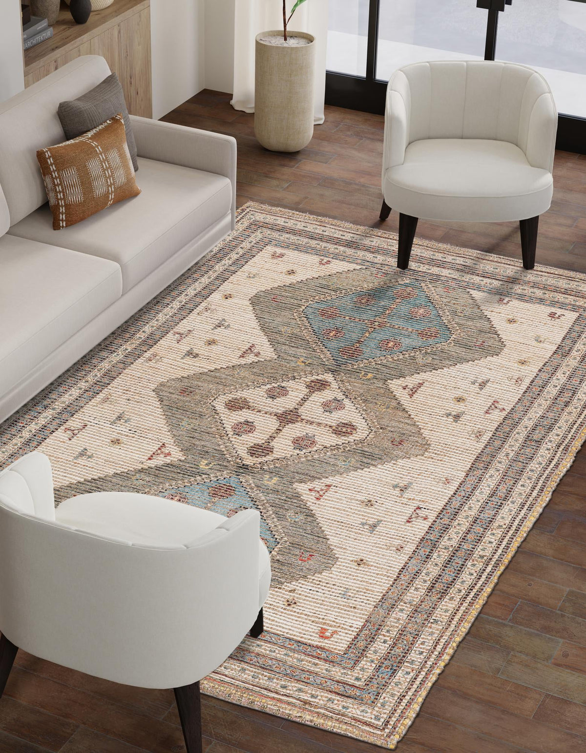 Desert Weave Jute Collection Area Rug -  Pampas Rectangle Beige  lifestyle 7