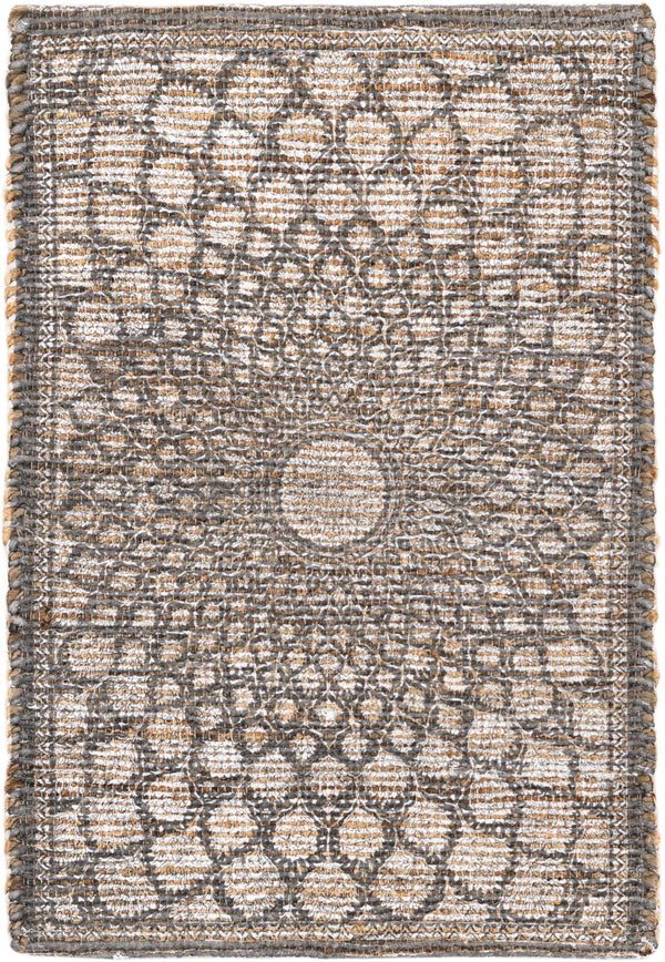 Desert Weave Jute Collection Area Rug -  Serengeti Rectangle Charcoal and Ivory Main