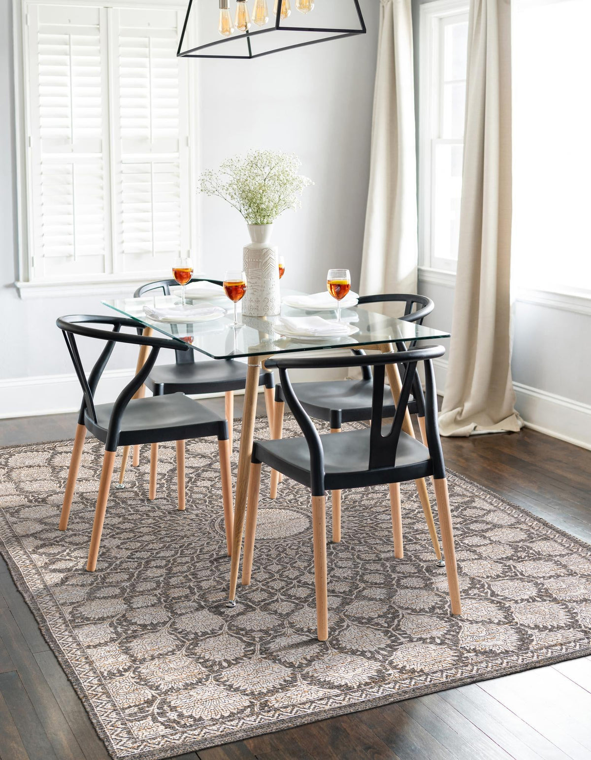 Desert Weave Jute Collection Area Rug -  Serengeti Rectangle Charcoal and Ivory  lifestyle 7