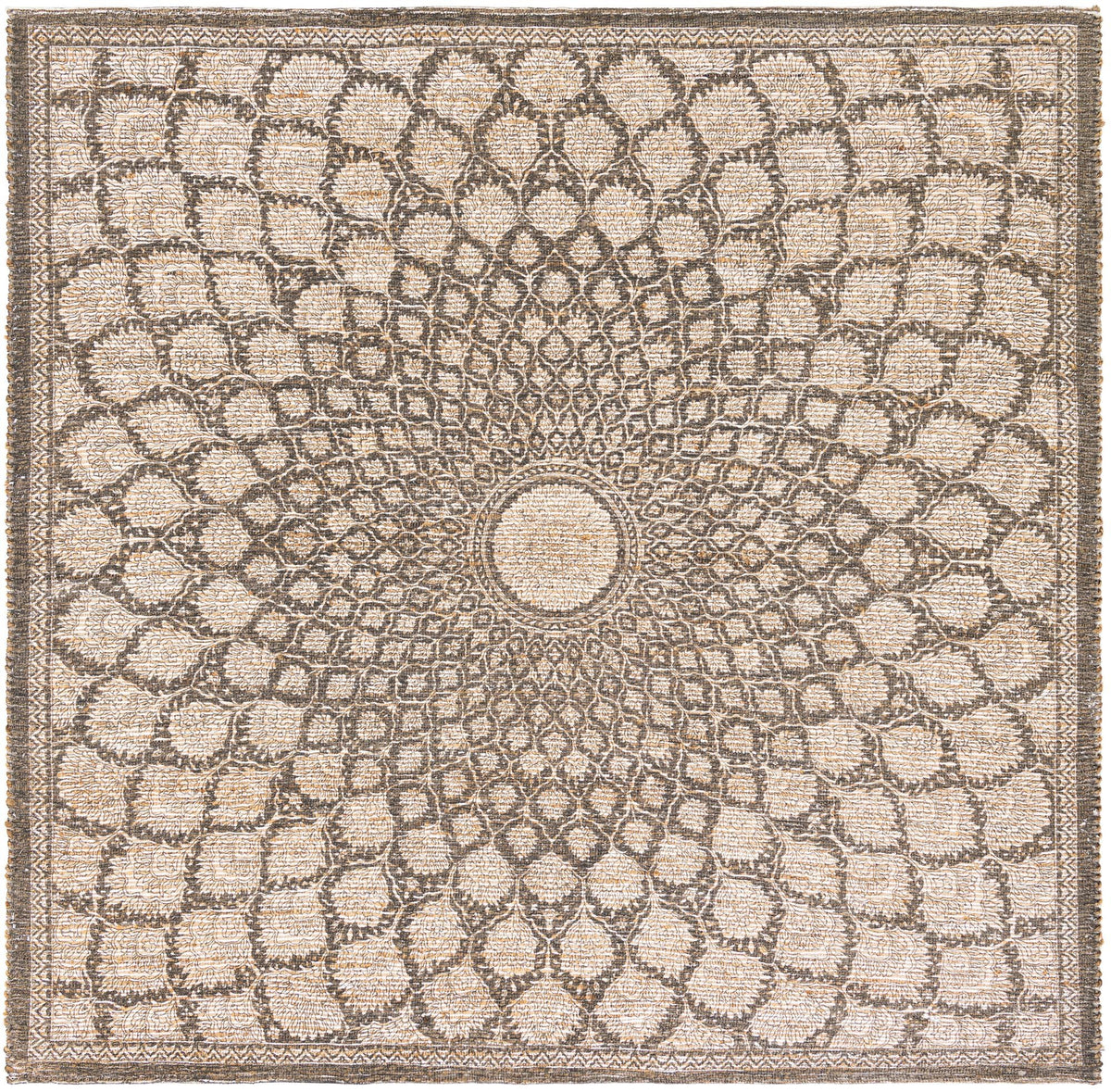 Desert Weave Jute Collection Area Rug -  Serengeti Square Charcoal and Ivory  lifestyle 23
