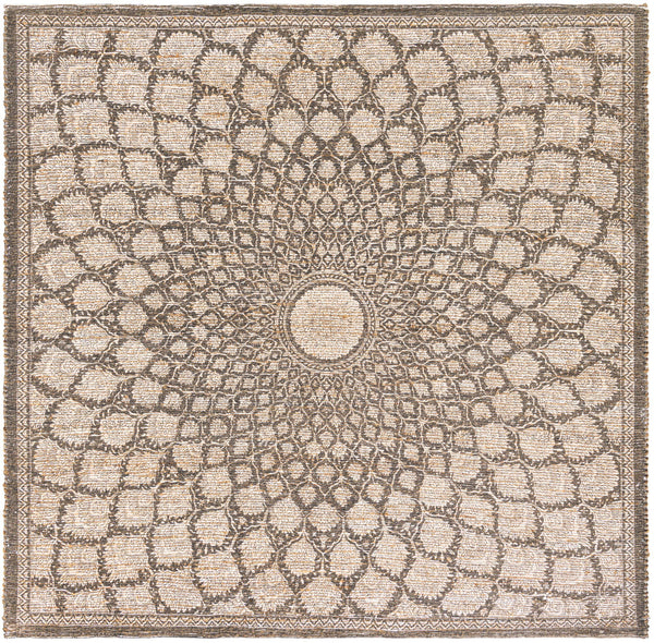 Desert Weave Jute Collection Area Rug -  Serengeti Square Charcoal and Ivory  lifestyle 23