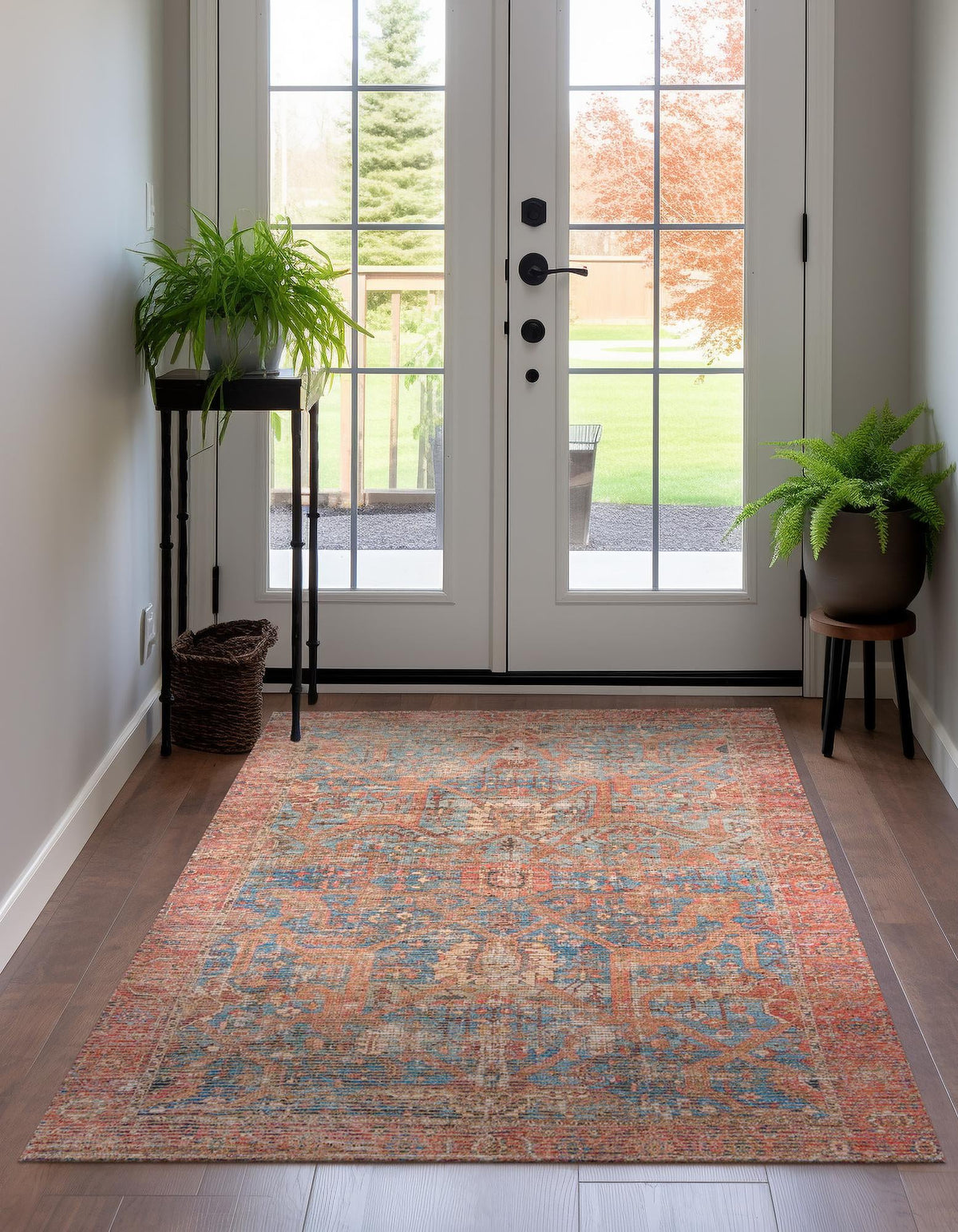 Desert Weave Jute Collection Area Rug -  Patagonian Rectangle Antique Blue  lifestyle 6
