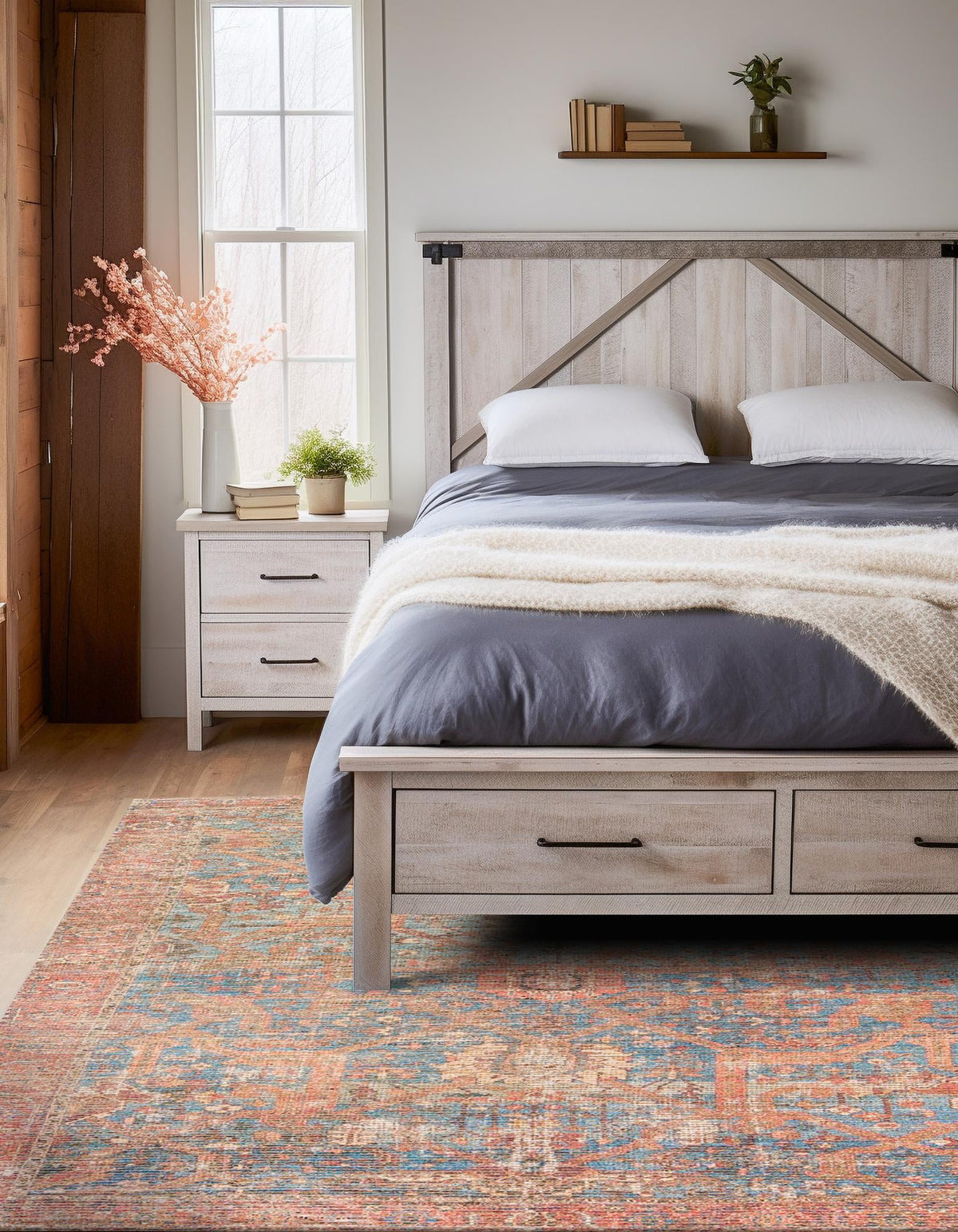 Desert Weave Jute Collection Area Rug -  Patagonian Rectangle Antique Blue  lifestyle 7