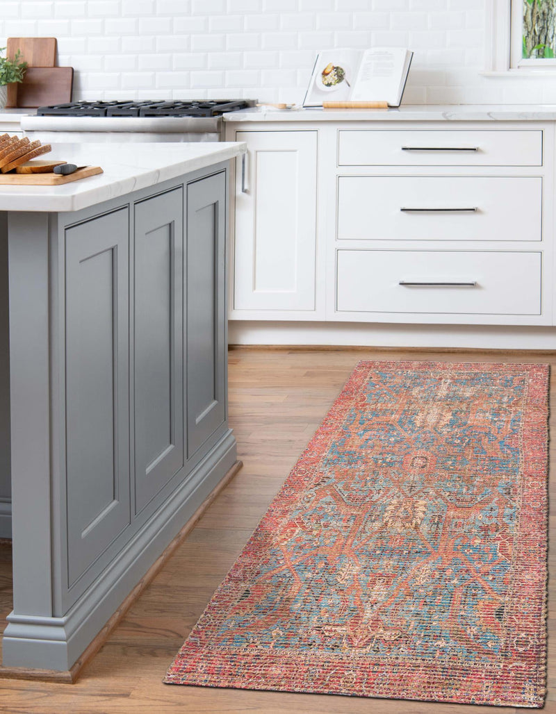 Desert Weave Jute Collection Area Rug -  Patagonian Runner Antique Blue  lifestyle 30