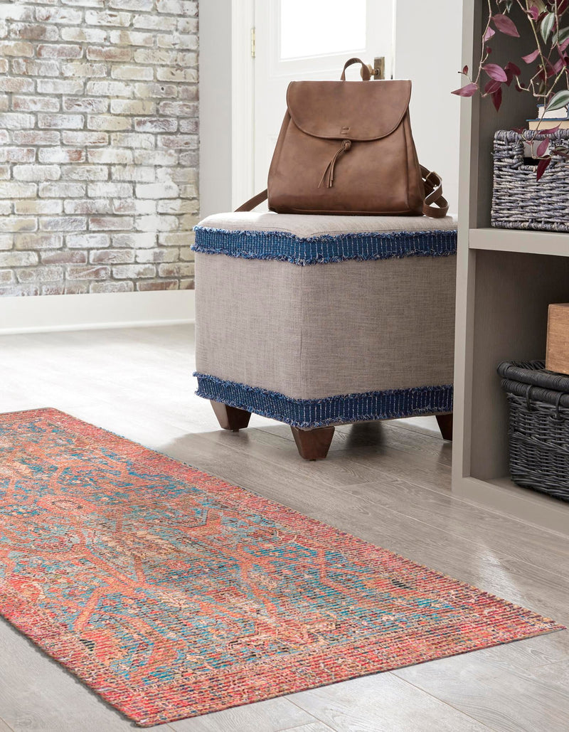 Desert Weave Jute Collection Area Rug -  Patagonian Runner Antique Blue  lifestyle 34
