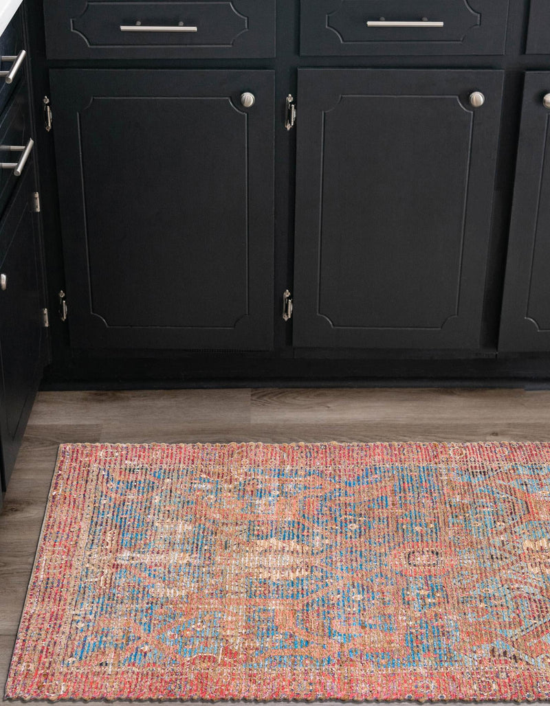 Desert Weave Jute Collection Area Rug -  Patagonian Runner Antique Blue  lifestyle 38
