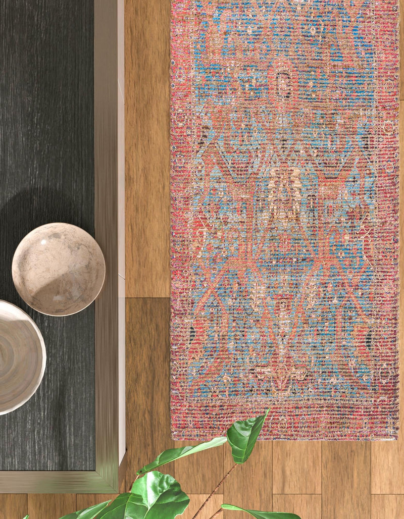 Desert Weave Jute Collection Area Rug -  Patagonian Runner Antique Blue  lifestyle 42