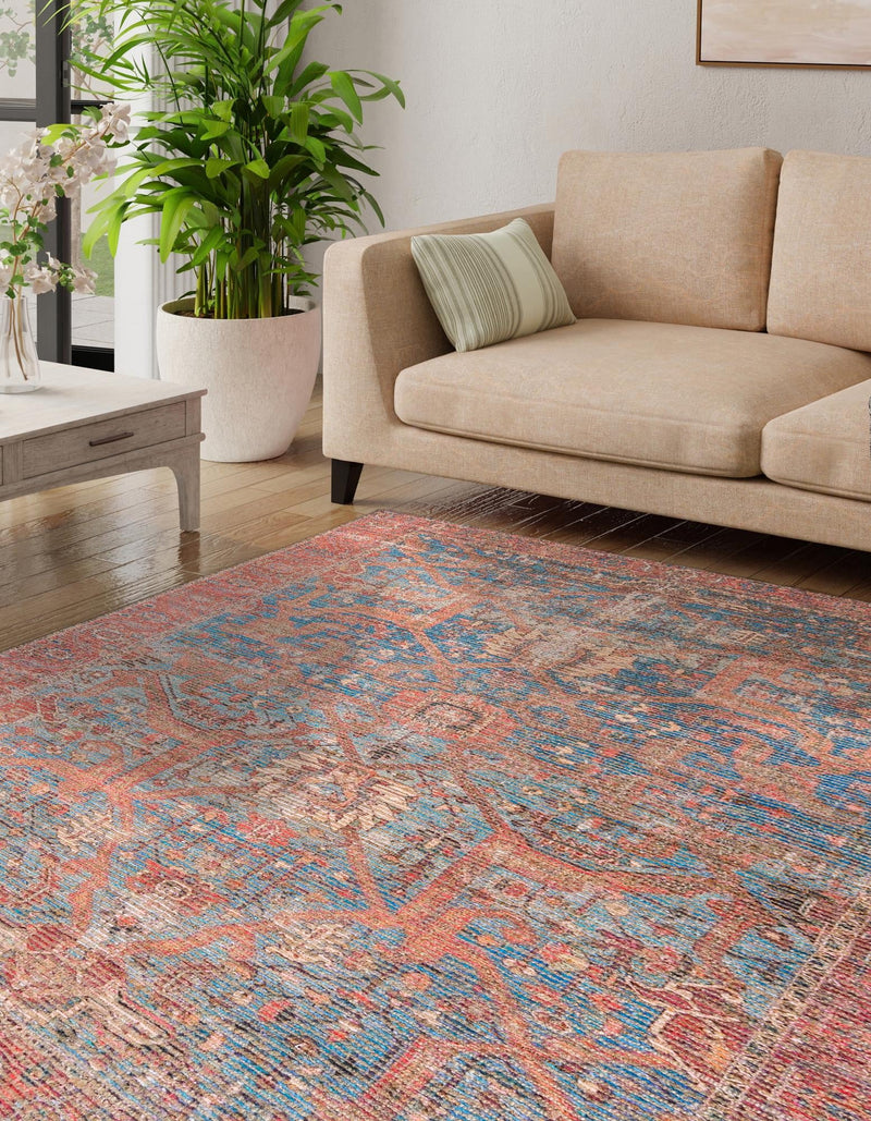 Desert Weave Jute Collection Area Rug -  Patagonian Square Antique Blue  lifestyle 31