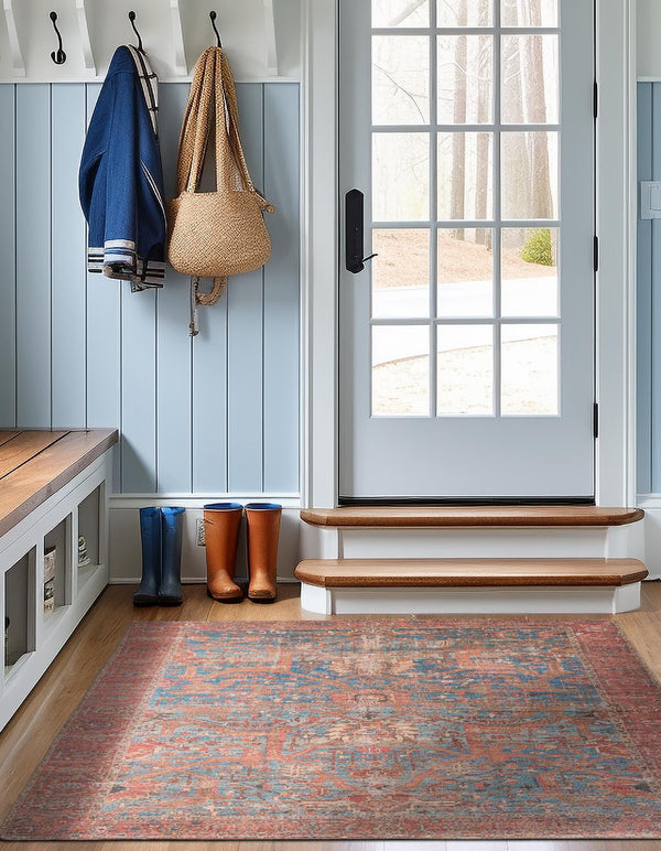 Desert Weave Jute Collection Area Rug -  Patagonian Square Antique Blue  lifestyle 39