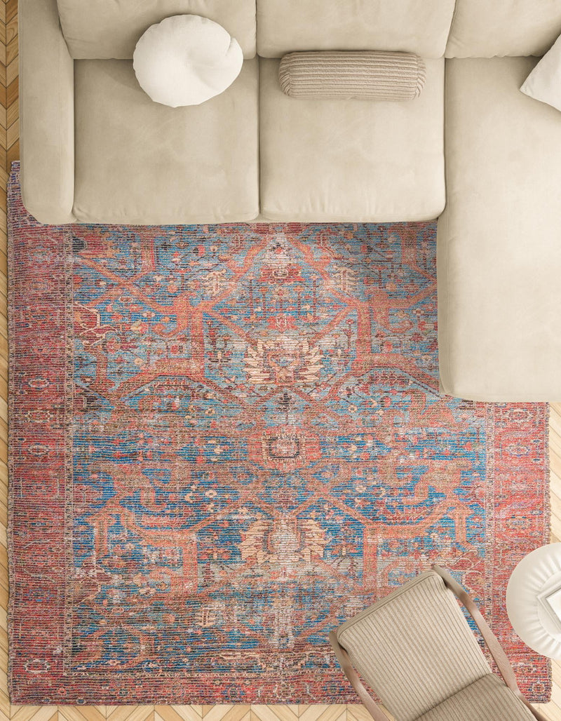 Desert Weave Jute Collection Area Rug -  Patagonian Square Antique Blue  lifestyle 43