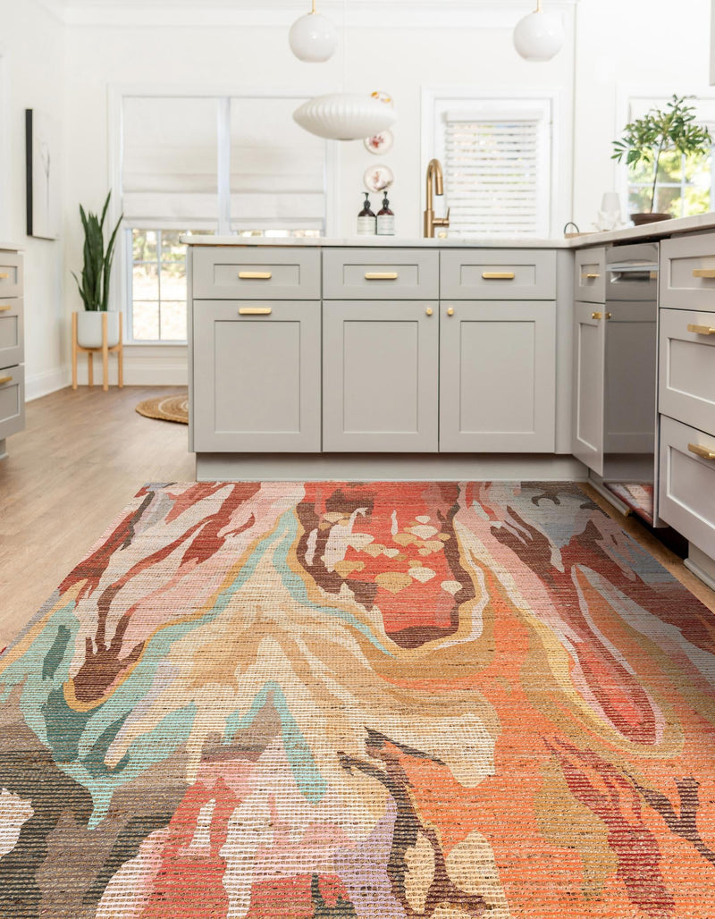 Desert Weave Jute Collection Area Rug -  Taklamakan Rectangle Multi  lifestyle 2