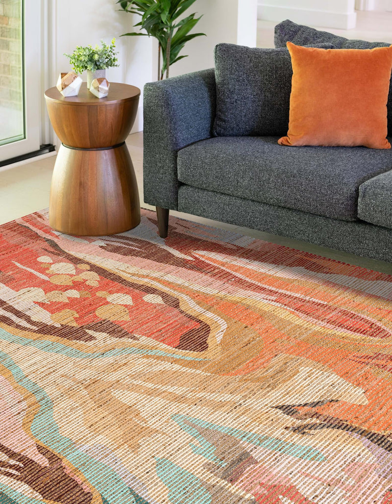 Desert Weave Jute Collection Area Rug -  Taklamakan Rectangle Multi  lifestyle 4