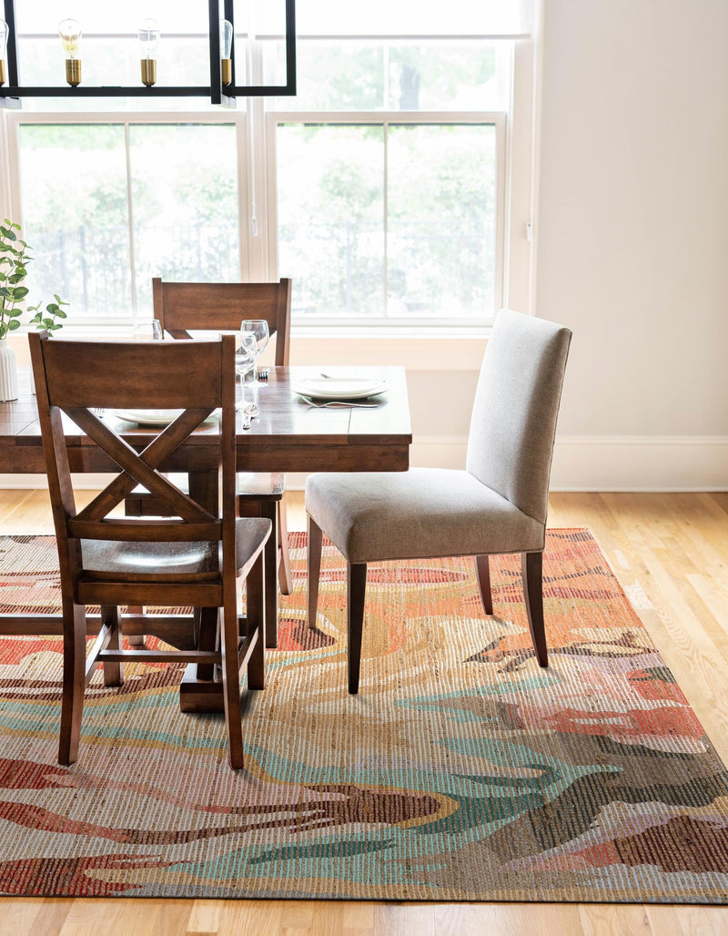 Desert Weave Jute Collection Area Rug -  Taklamakan Rectangle Multi  lifestyle 5