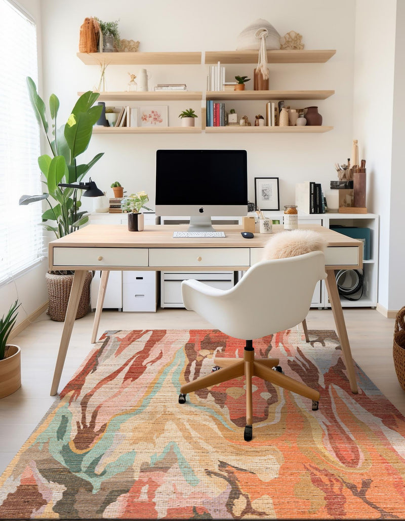 Desert Weave Jute Collection Area Rug -  Taklamakan Rectangle Multi  lifestyle 6