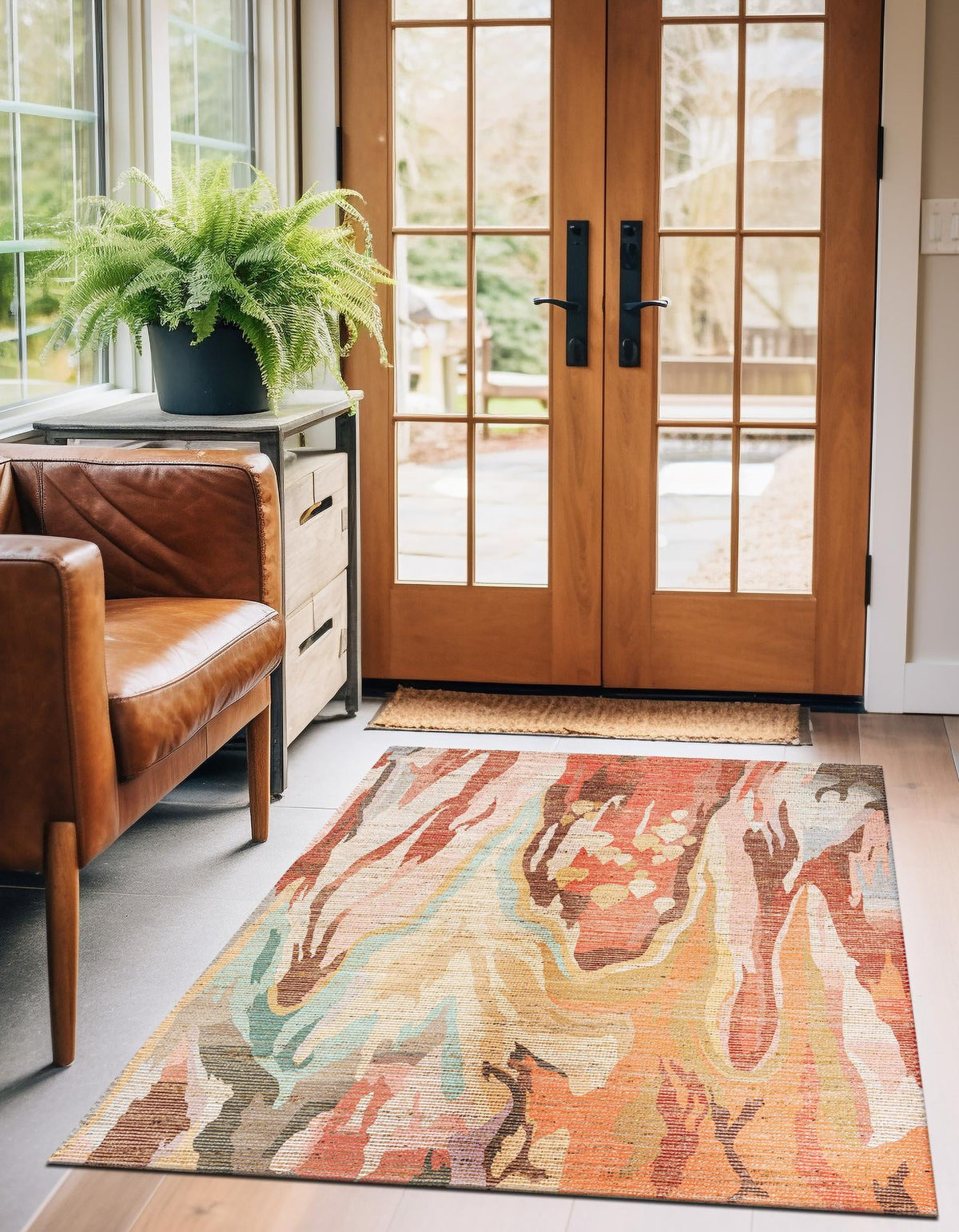 Desert Weave Jute Collection Area Rug -  Taklamakan Rectangle Multi  lifestyle 7