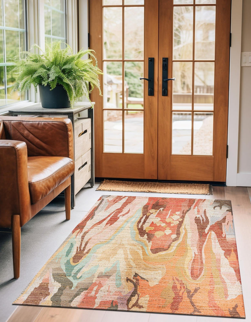 Desert Weave Jute Collection Area Rug -  Taklamakan Rectangle Multi  lifestyle 7