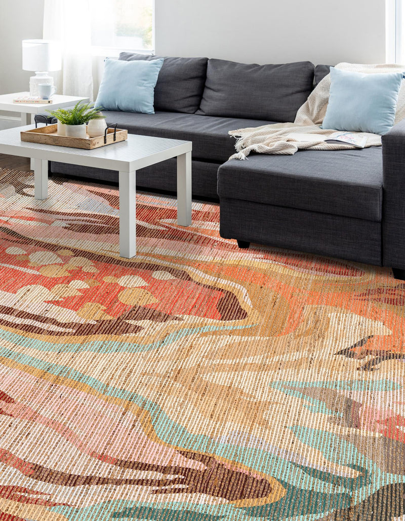 Desert Weave Jute Collection Area Rug -  Taklamakan Rectangle Multi  lifestyle 11
