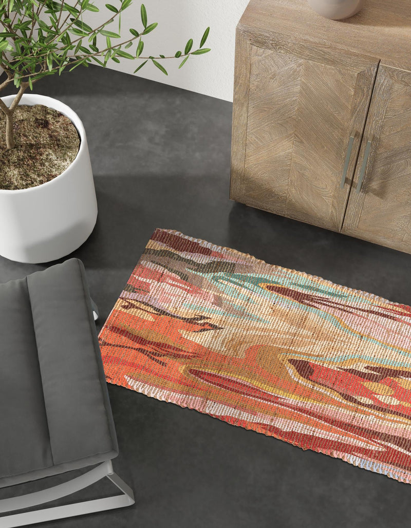 Desert Weave Jute Collection Area Rug -  Taklamakan Runner Multi  lifestyle 32