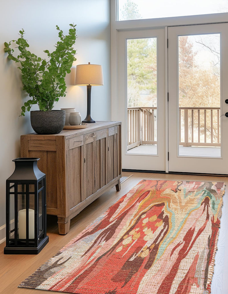 Desert Weave Jute Collection Area Rug -  Taklamakan Runner Multi  lifestyle 34