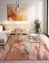 Desert Weave Jute Collection Area Rug -  Taklamakan Square Multi  lifestyle 25