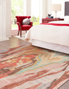Desert Weave Jute Collection Area Rug -  Taklamakan Square Multi  lifestyle 27