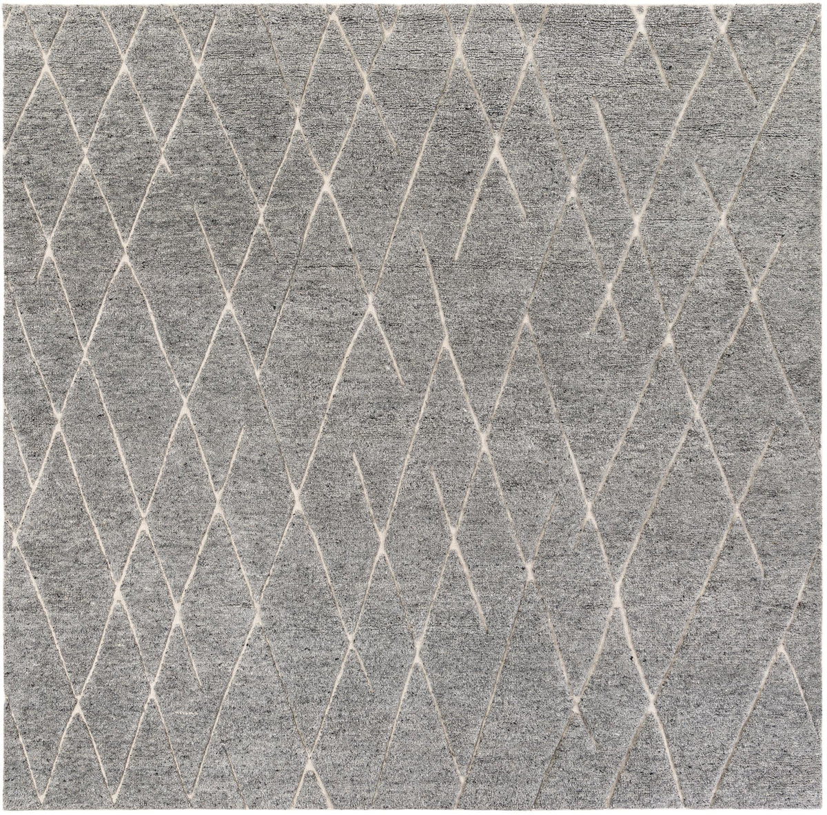 Sahara Berber Wool Collection Area Rug - Marrakesh Square Silver Gray  lifestyle 54
