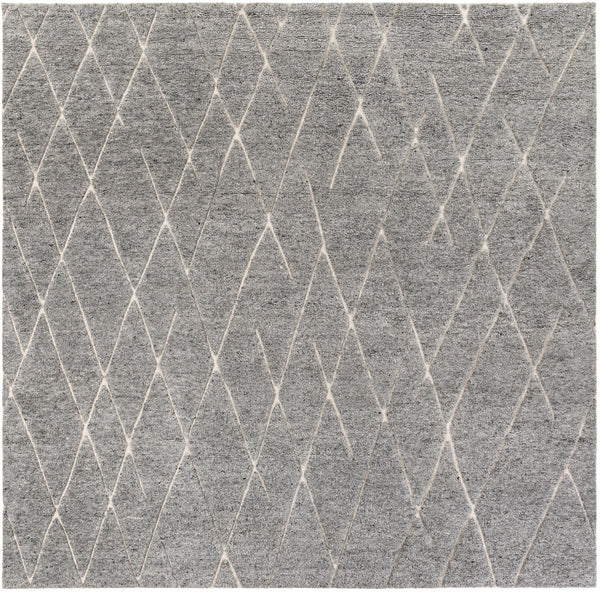Sahara Berber Wool Collection Area Rug - Marrakesh Square Silver Gray  lifestyle 54
