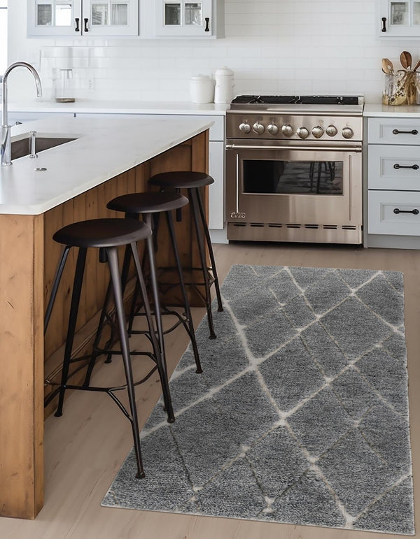 Sahara Berber Wool Collection Area Rug - Marrakesh Runner Silver Gray  lifestyle 50