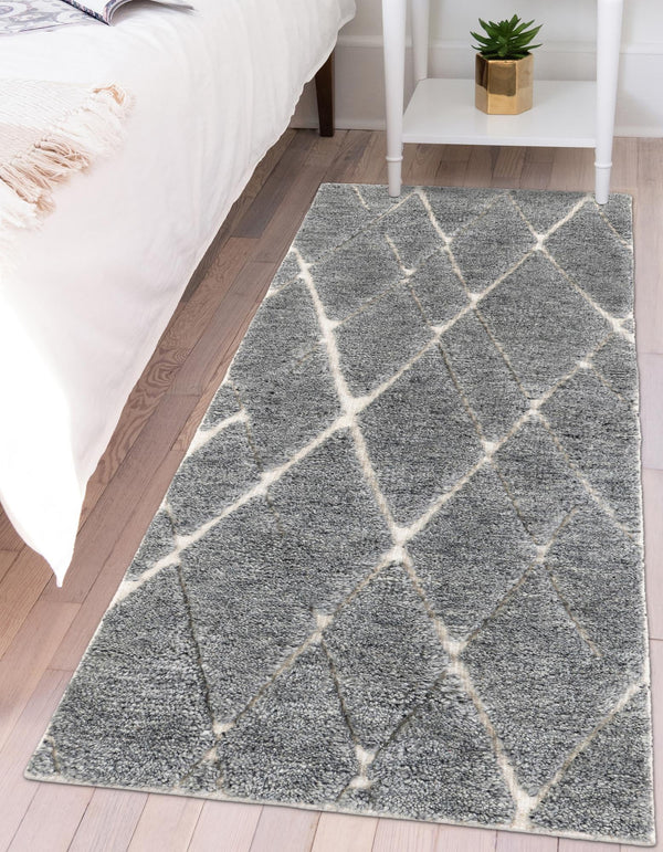 Sahara Berber Wool Collection Area Rug - Marrakesh Runner Silver Gray  lifestyle 58