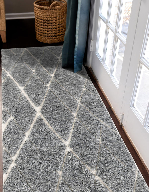Sahara Berber Wool Collection Area Rug - Marrakesh Runner Silver Gray  lifestyle 62