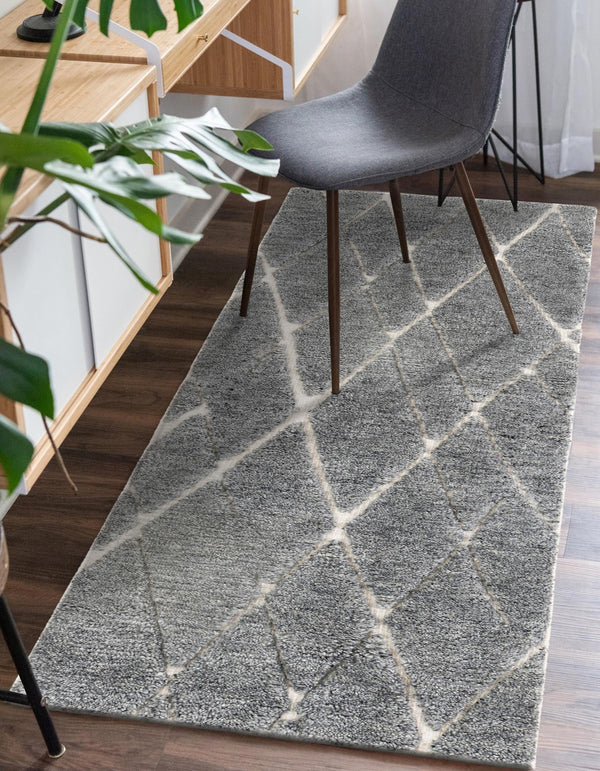 Sahara Berber Wool Collection Area Rug - Marrakesh Runner Silver Gray  lifestyle 70