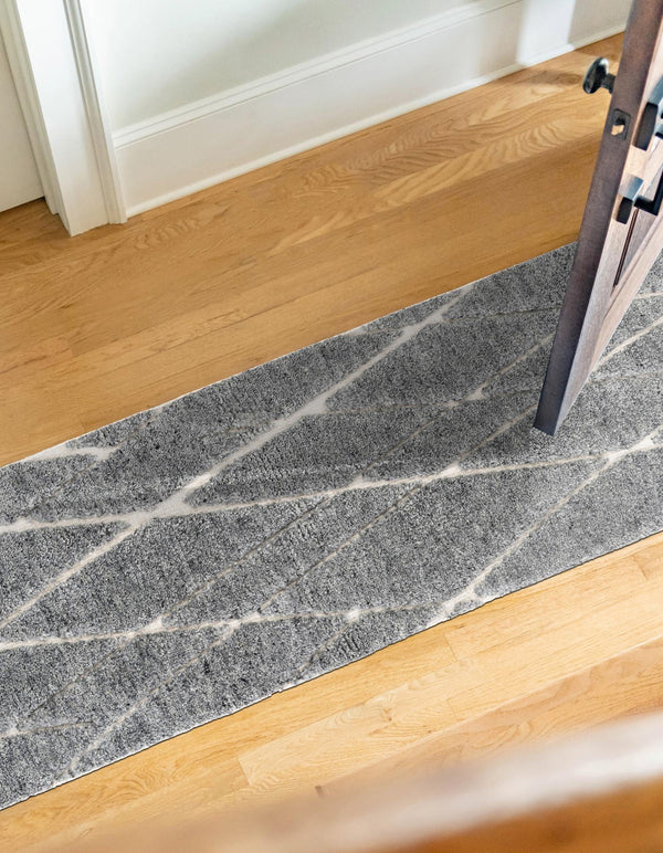 Sahara Berber Wool Collection Area Rug - Marrakesh Runner Silver Gray  lifestyle 78