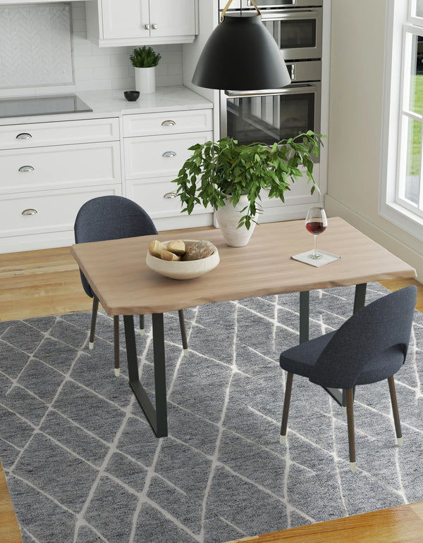 Sahara Berber Wool Collection Area Rug - Marrakesh Square Silver Gray  lifestyle 55