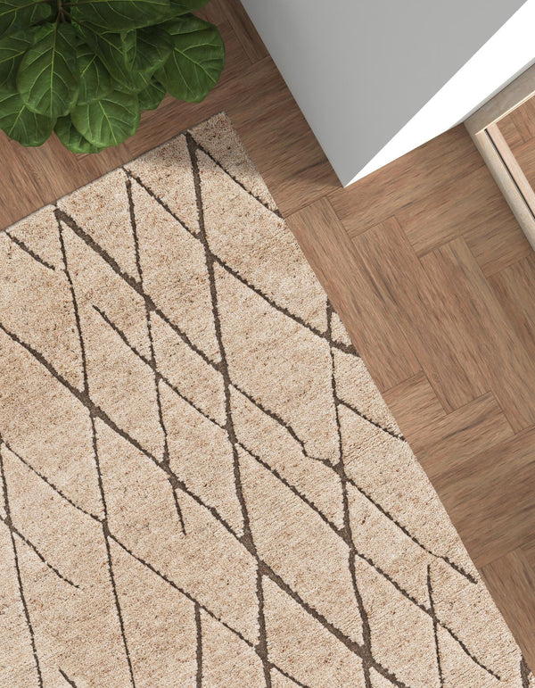 Sahara Berber Wool Collection Area Rug - Marrakesh Rectangle Camel Brown  lifestyle 16