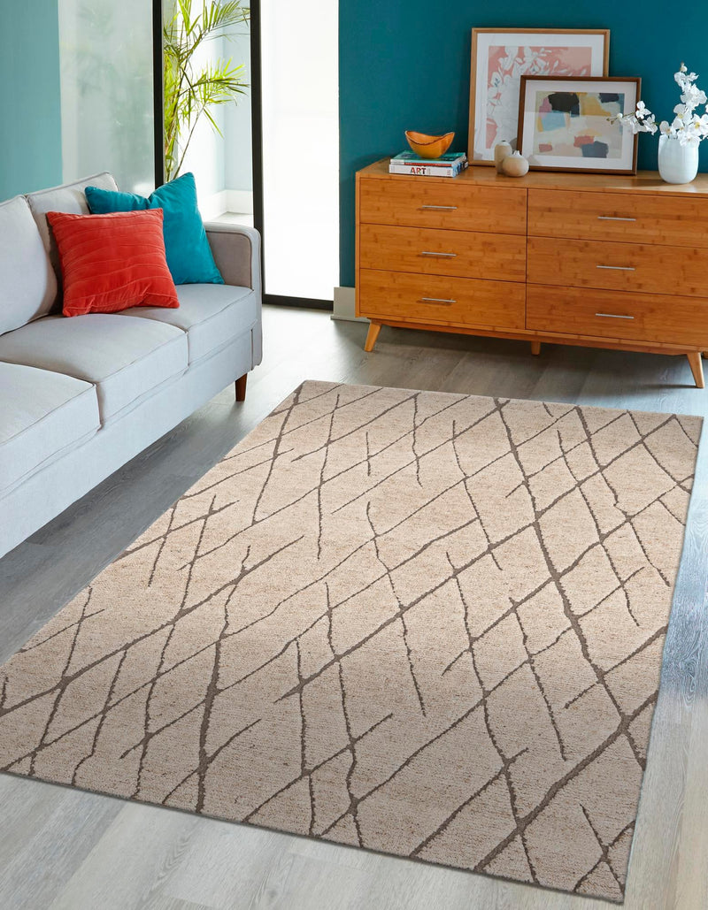Sahara Berber Wool Collection Area Rug - Marrakesh Rectangle Camel Brown  lifestyle 19