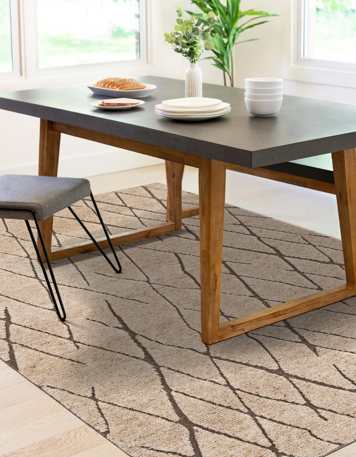 Sahara Berber Wool Collection Area Rug - Marrakesh Rectangle Camel Brown  lifestyle 22