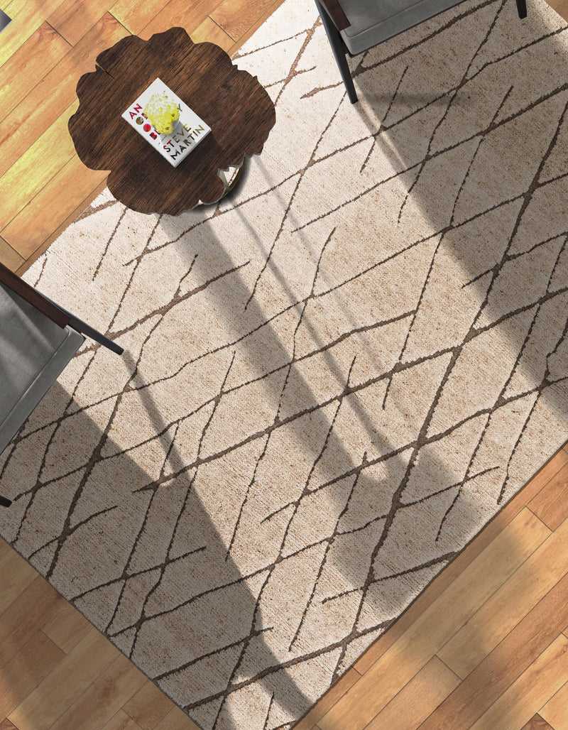 Sahara Berber Wool Collection Area Rug - Marrakesh Rectangle Camel Brown  lifestyle 31
