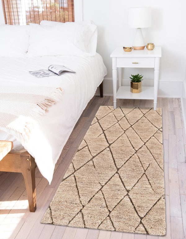 Sahara Berber Wool Collection Area Rug - Marrakesh Runner Camel Brown  lifestyle 78